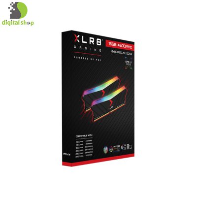 رم کامپیوتر DDR4 دو کاناله 4600مگا هرتز CL19 پی ان وای مدل XLR8 RGB ظرفیت 16 گیگابایت Black