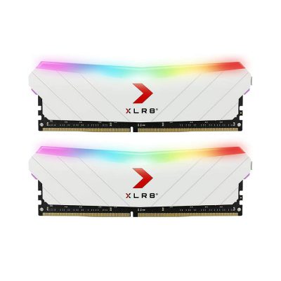 رم کامپیوتر DDR4 دو کاناله 3200 مگا هرتز CL16 پی ان وای مدل XLR8 RGB ظرفیت 32 گیگابایت White
