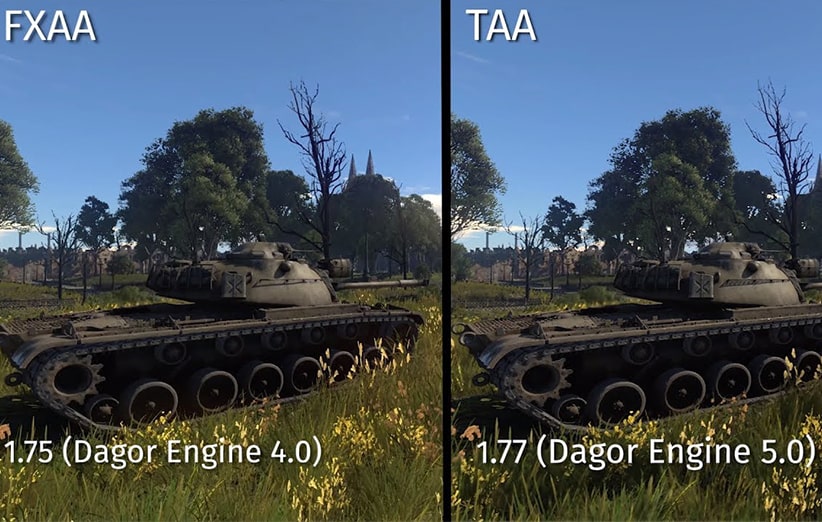 مقایسه TAA و FXAA در تصویر