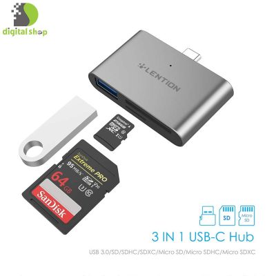 هاب 3 پورت USB-C لنشن مدل CS15